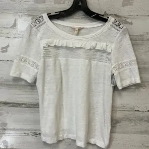 Top Short Sleeve By Rebecca Taylor In Cream, Size: S