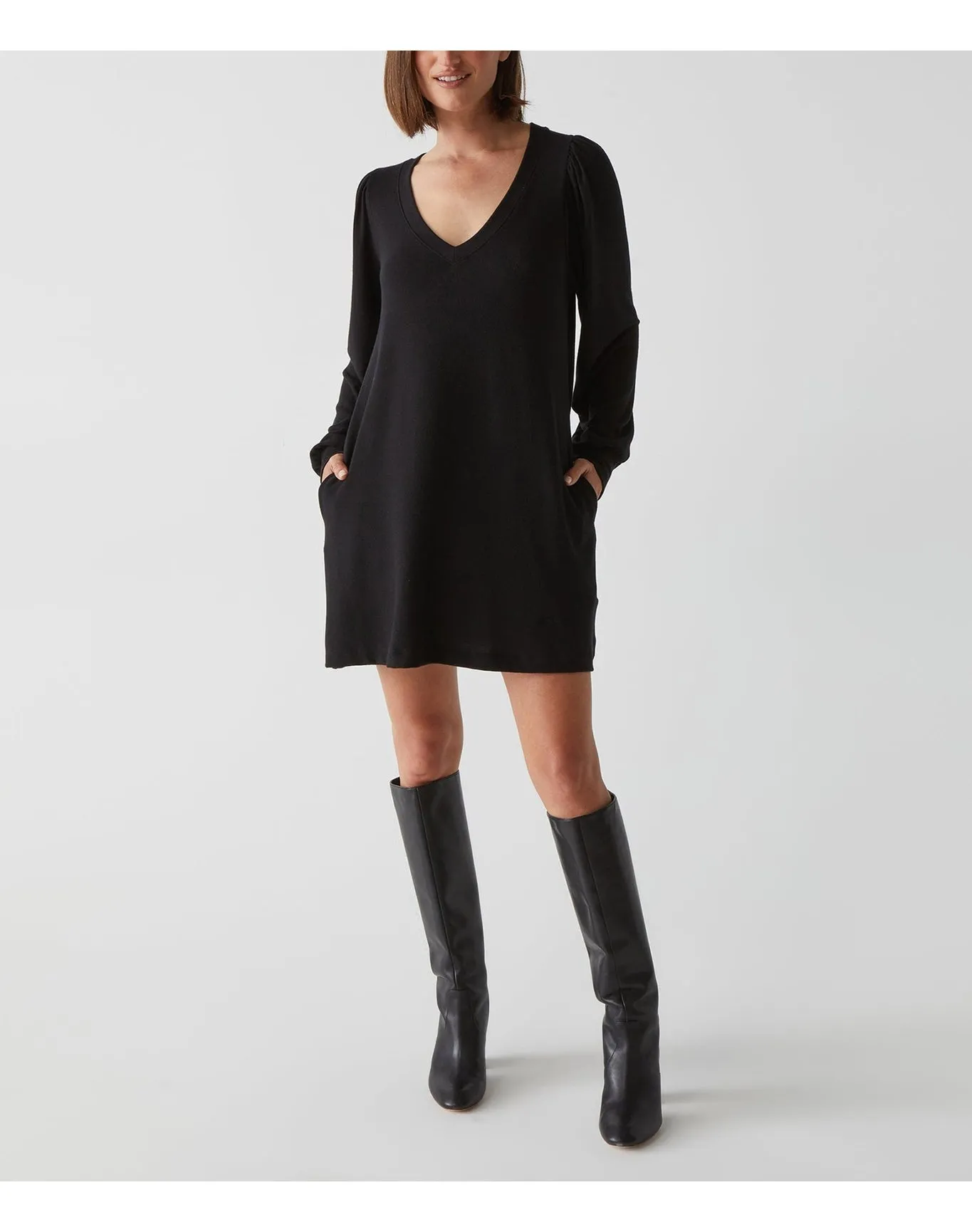 Trisha V-Neck Dress | Black MICHAEL STARS