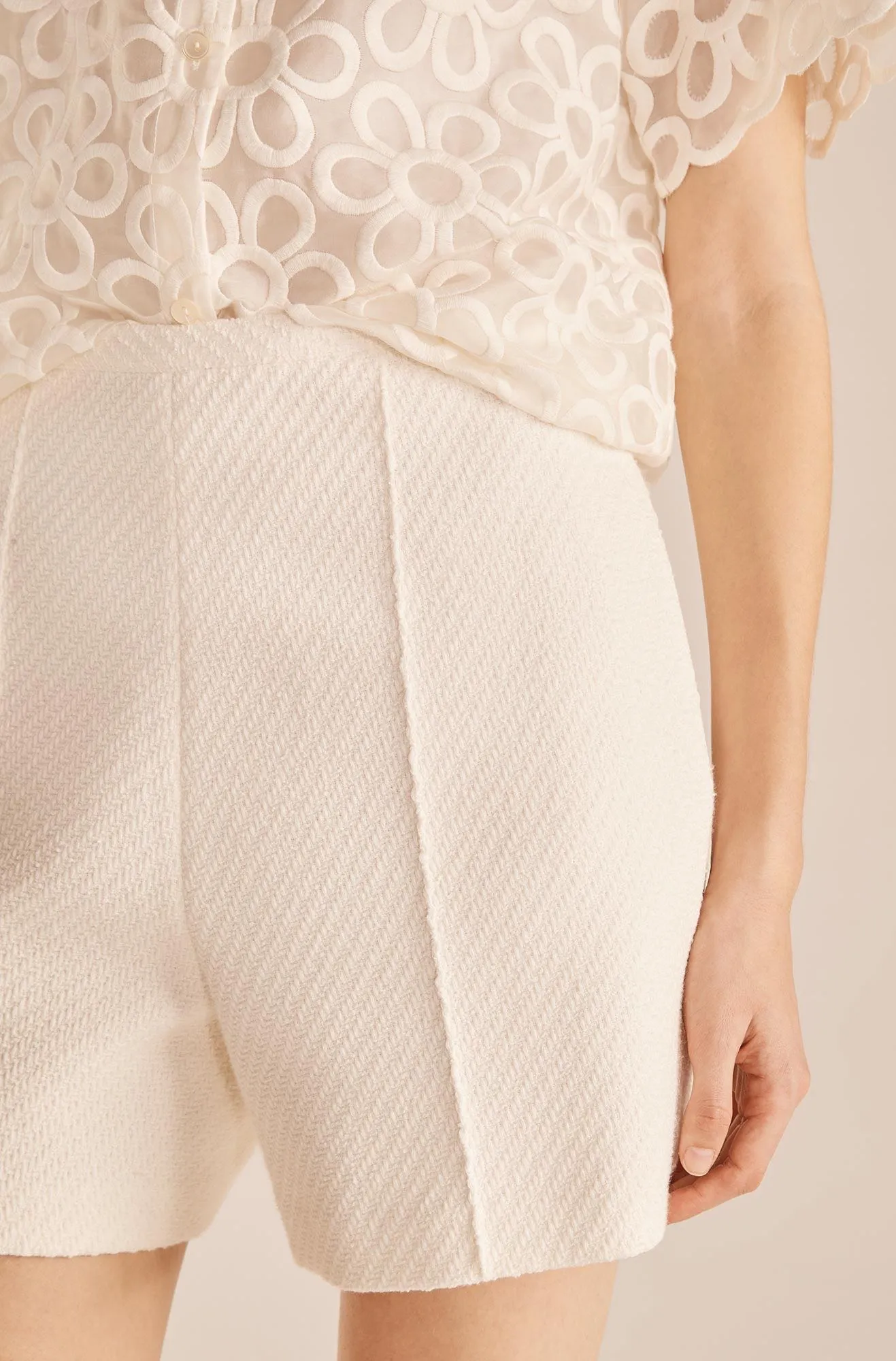 Tweed Shorts | White REBECCA TAYLOR
