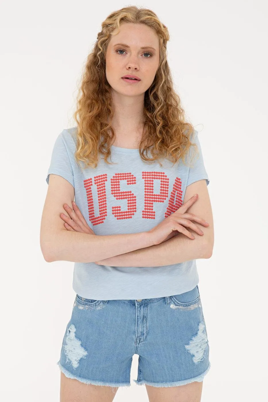 US Polo Assn. Crew Neck T-Shirt USPA Dots - Women