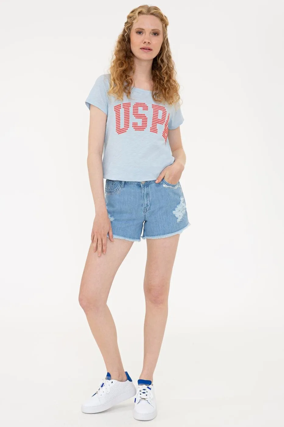 US Polo Assn. Crew Neck T-Shirt USPA Dots - Women
