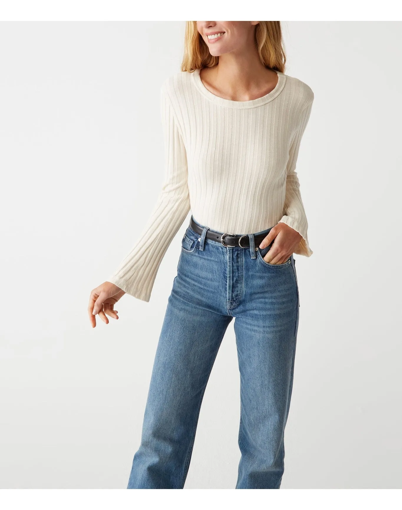 Valerie Bell Sleeve Top | Chalk MICHAEL STARS