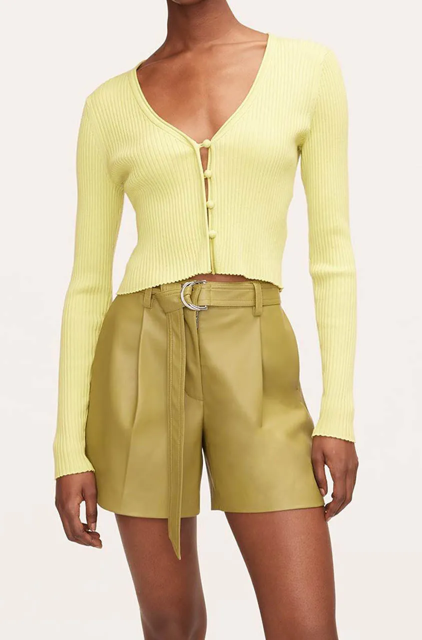 Vegan Leather Belted Short | Manzanilla REBECCA TAYLOR