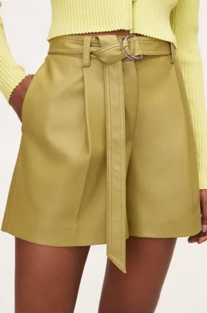 Vegan Leather Belted Short | Manzanilla REBECCA TAYLOR