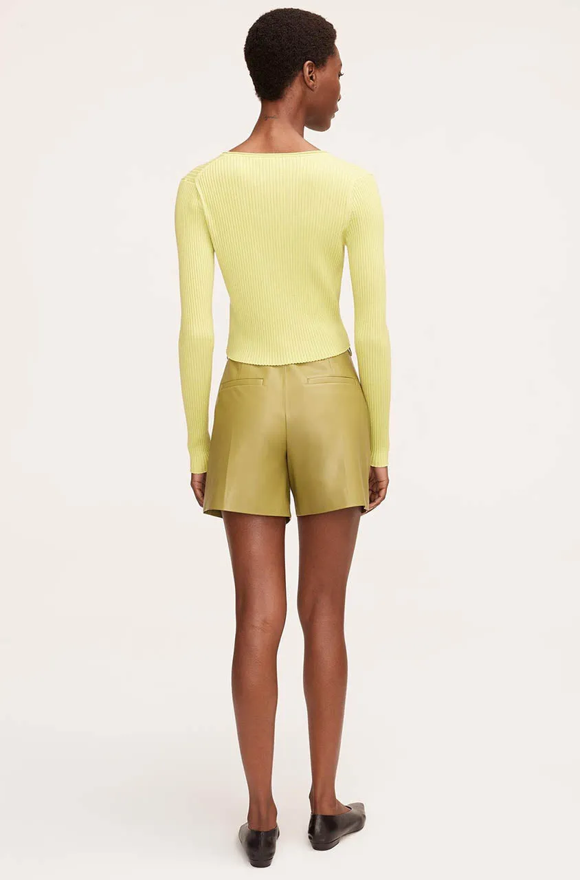 Vegan Leather Belted Short | Manzanilla REBECCA TAYLOR