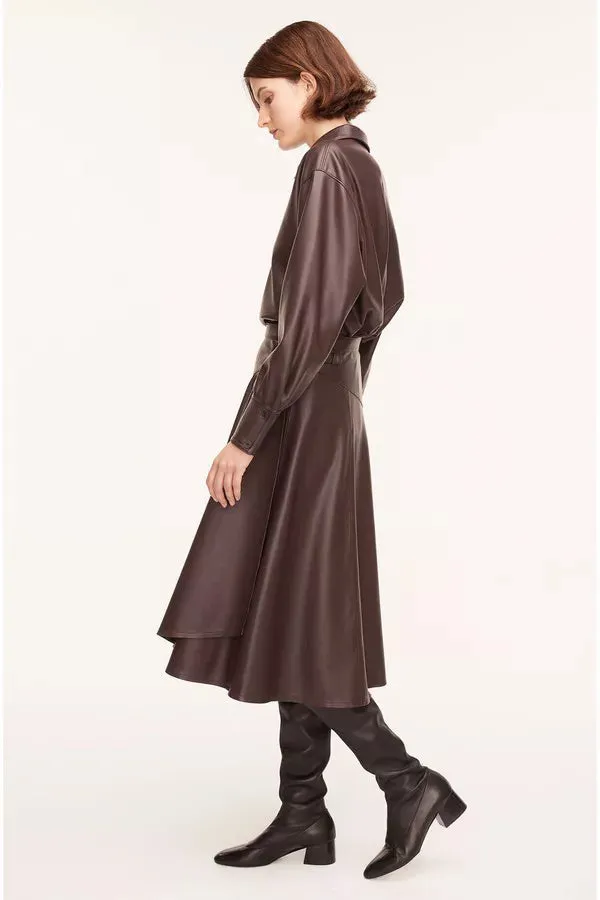 Vegan Leather Midi Whisper Skirt | Deep Port REBECCA TAYLOR