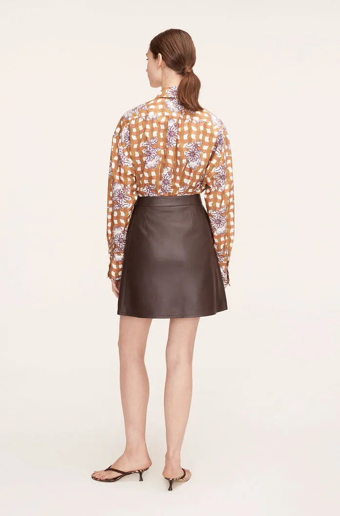 Vegan Leather Mini Skirt | Walnut REBECCA TAYLOR
