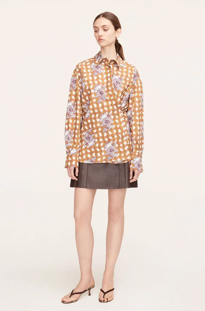 Vegan Leather Mini Skirt | Walnut REBECCA TAYLOR