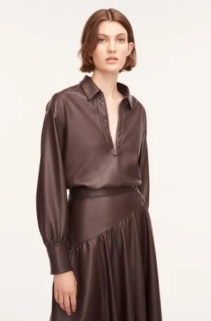Vegan Leather Pullover | Deep Port REBECCA TAYLOR