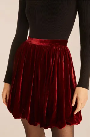 Velveteen Mini Skirt | Cranberry REBECCA TAYLOR