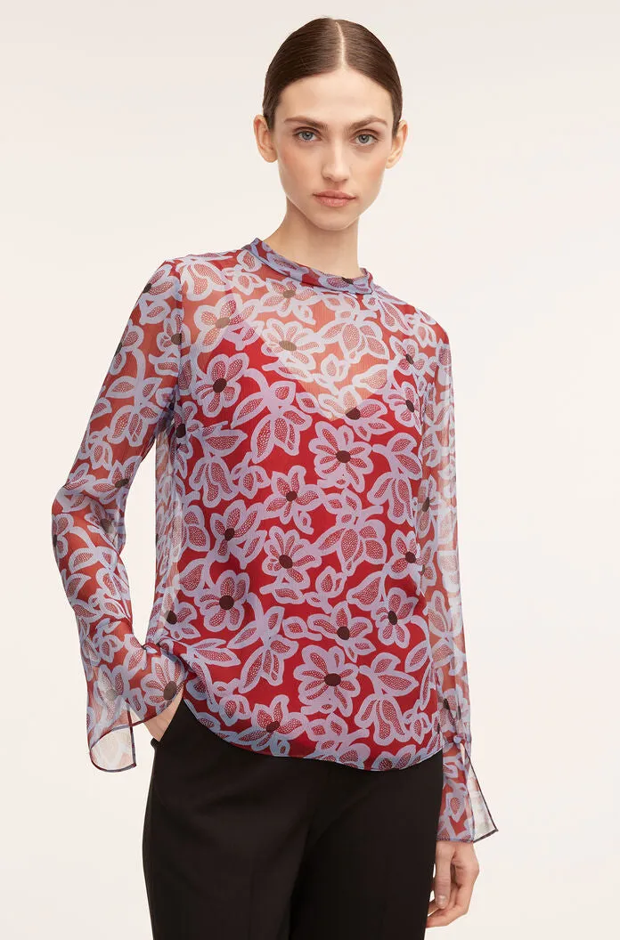 Vera Fleur Mock Neck Shell Blouse | Vera Fleur Cherry Combo REBECCA TAYLOR