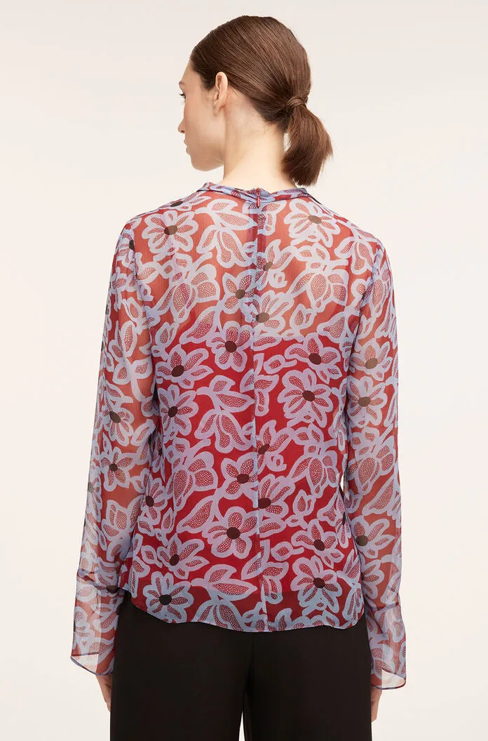 Vera Fleur Mock Neck Shell Blouse | Vera Fleur Cherry Combo REBECCA TAYLOR