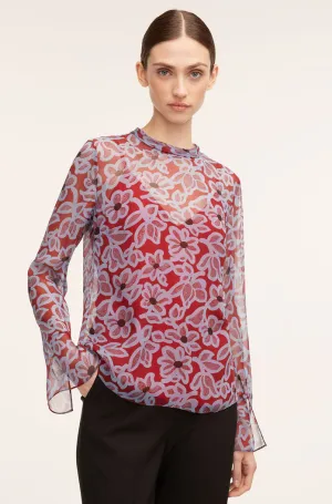 Vera Fleur Mock Neck Shell Blouse | Vera Fleur Cherry Combo REBECCA TAYLOR