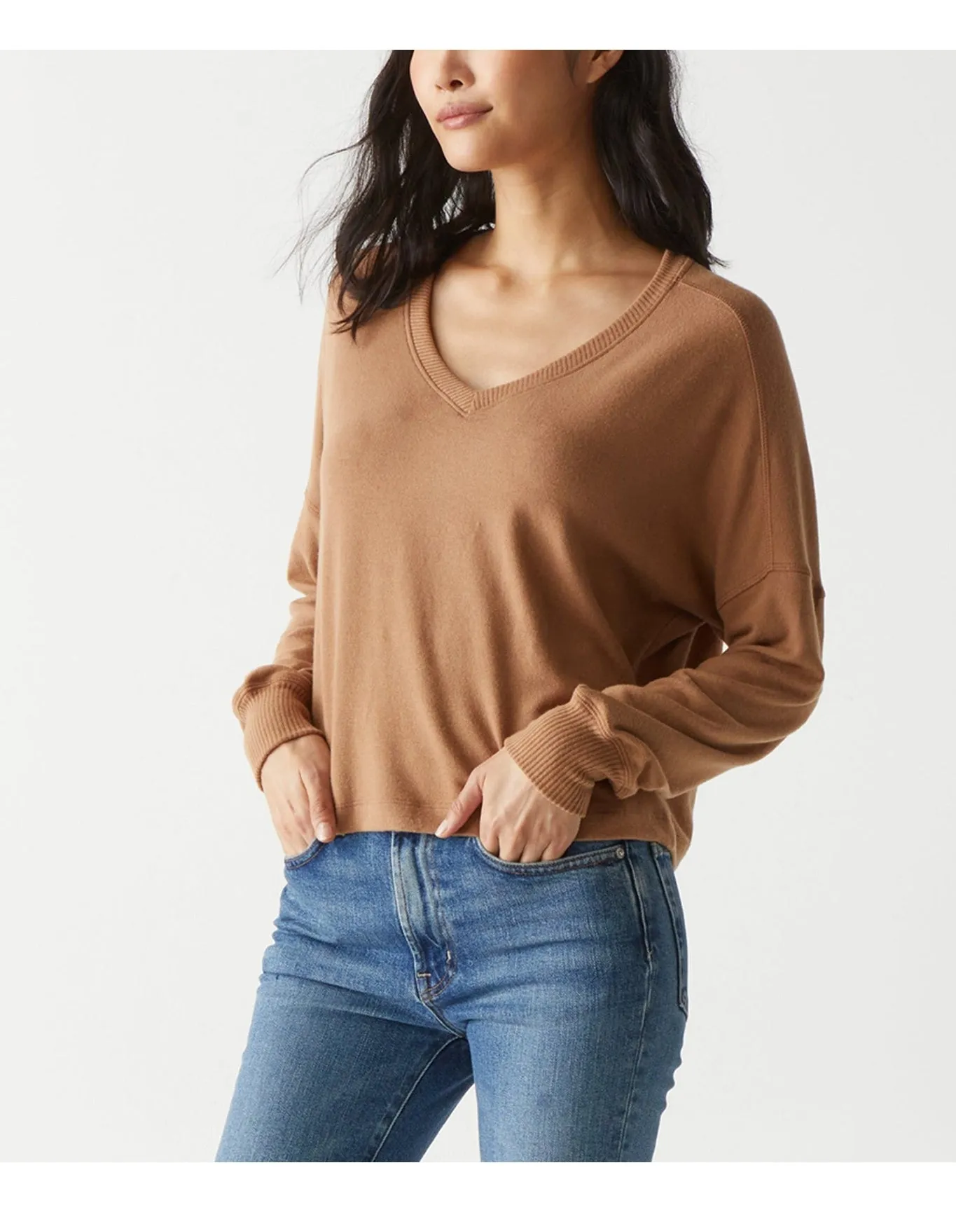 Vic V-Neck Pullover | Camel MICHAEL STARS