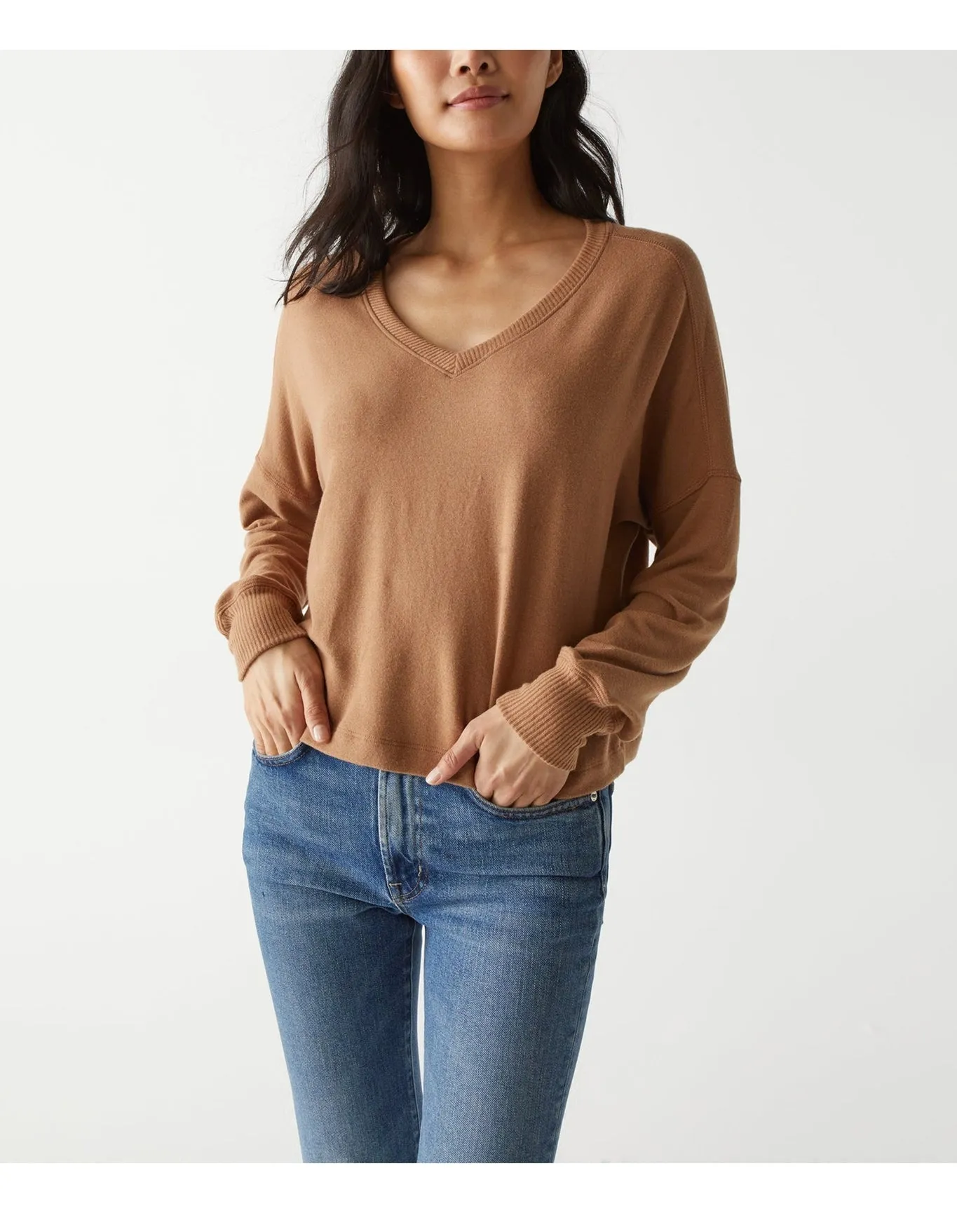 Vic V-Neck Pullover | Camel MICHAEL STARS