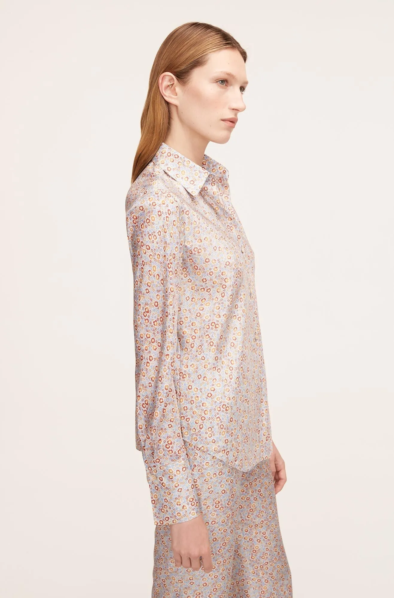 Violet Fleur Silk Blouse | Violet Fleur Glass Blue Combo REBECCA TAYLOR