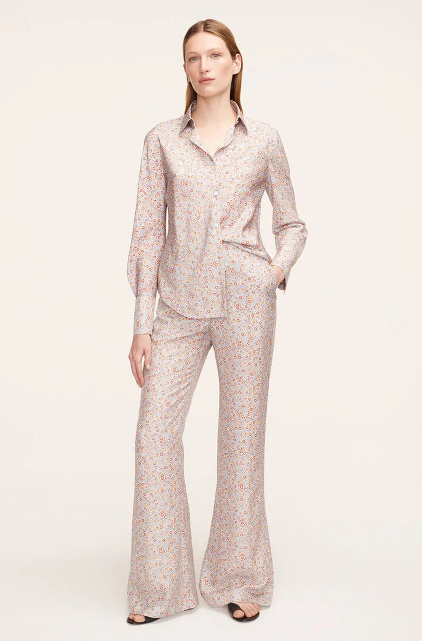 Violet Fleur Silk Pajama Pant | Violet Fleur Glass Blue Combo REBECCA TAYLOR