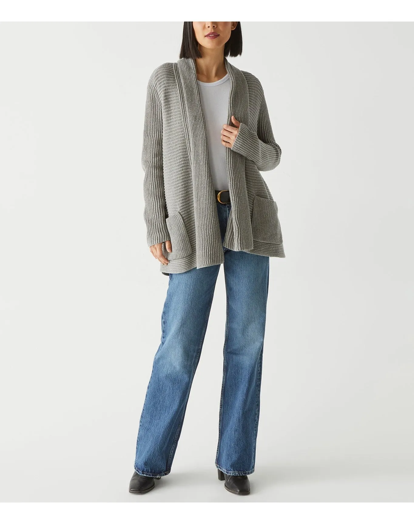 Vonn Open Cardigan | Heather Grey MICHAEL STARS