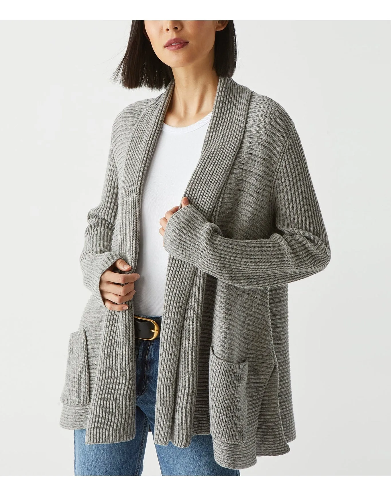 Vonn Open Cardigan | Heather Grey MICHAEL STARS