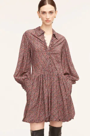 Whisper Roseen Fleur Silk Shirt Dress | Wren Fleur Navy Combo REBECCA TAYLOR