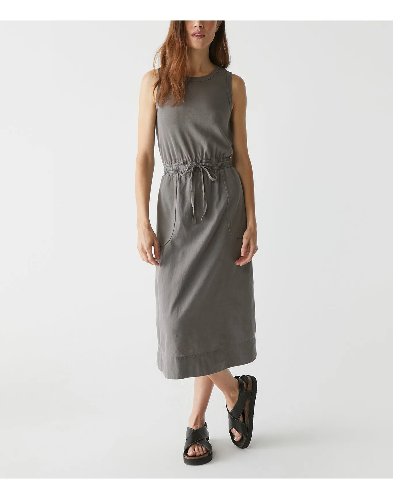 Wilhelmina Mixed Fabric Midi Dress | Oxide MICHAEL STARS
