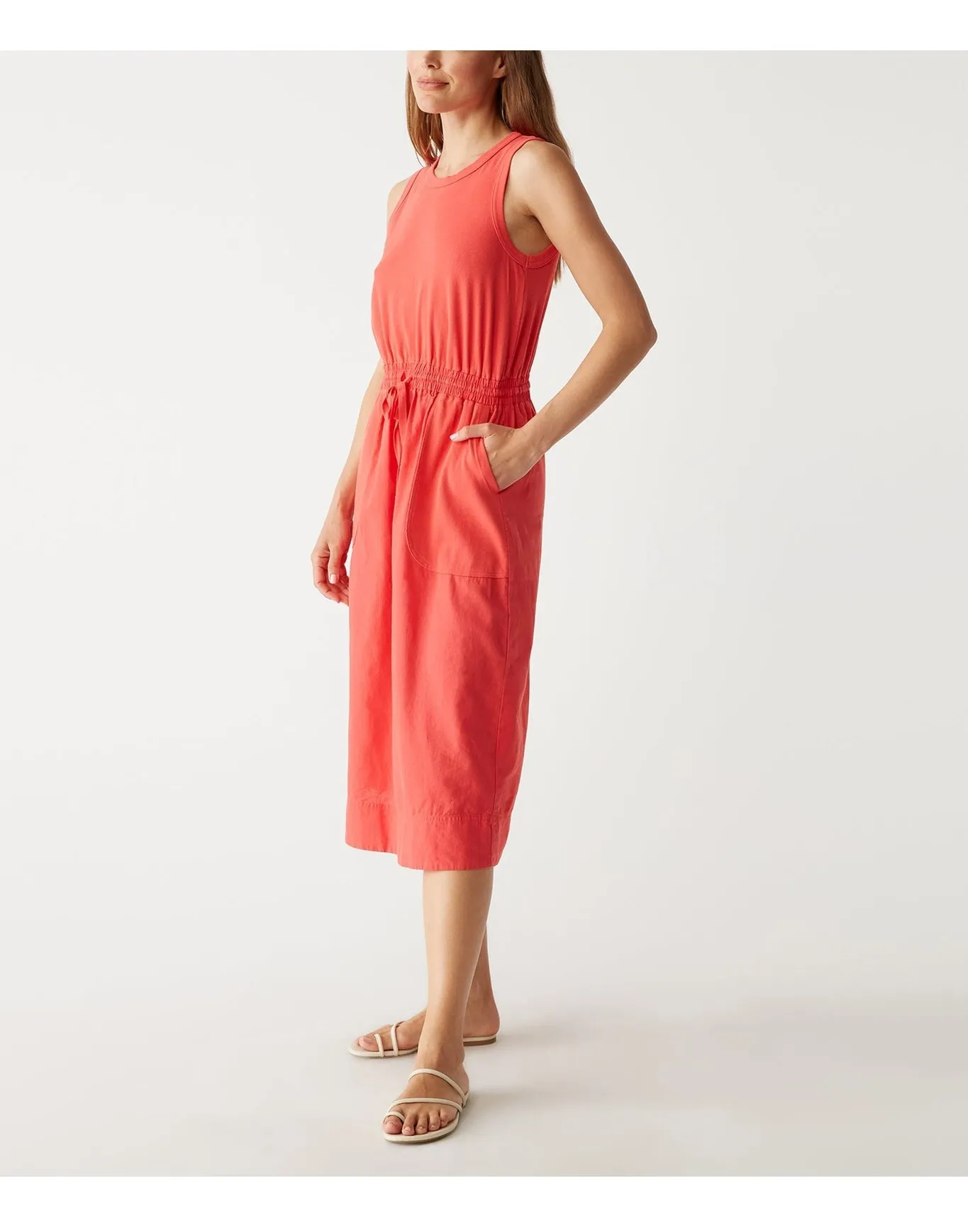 Wilhelmina Mixed Fabric Midi Dress | Spritz MICHAEL STARS