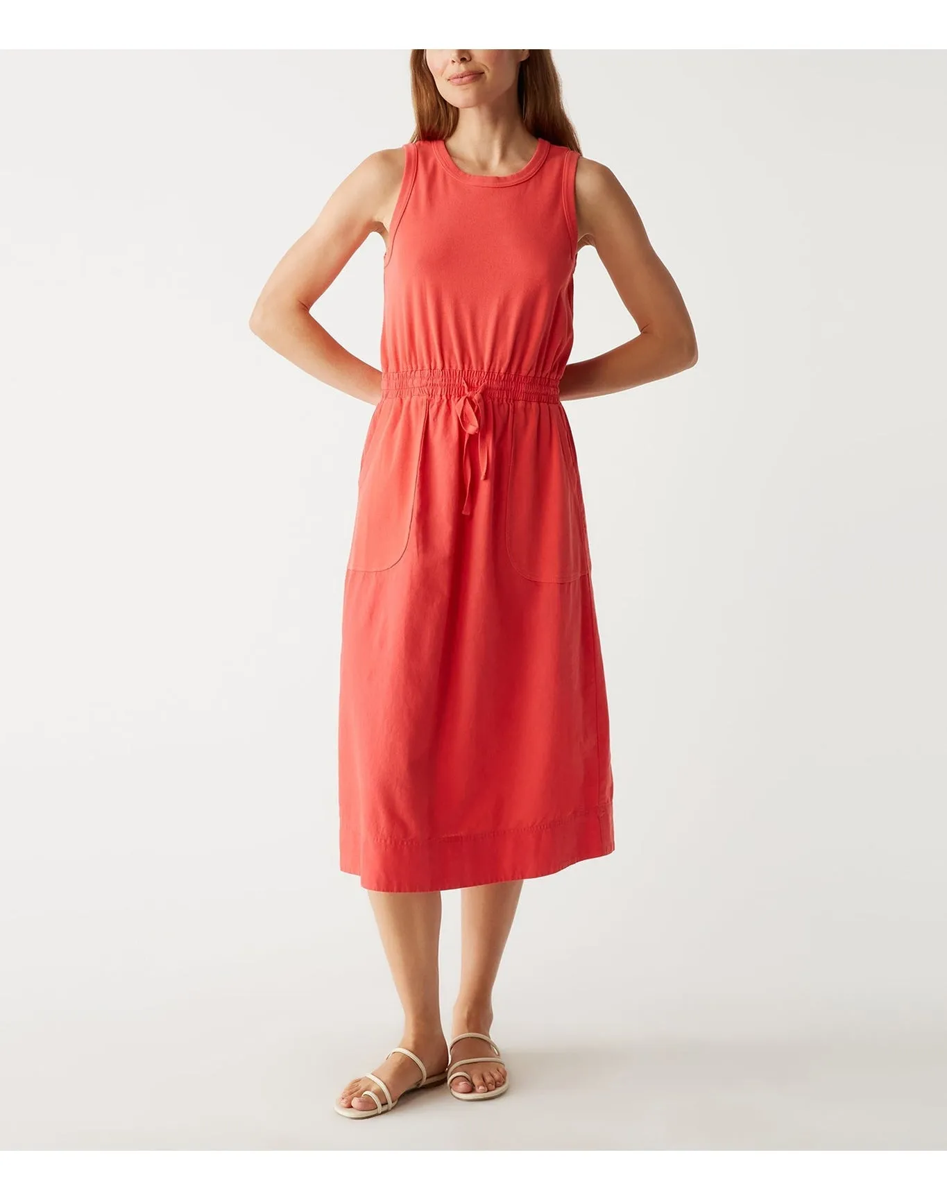 Wilhelmina Mixed Fabric Midi Dress | Spritz MICHAEL STARS