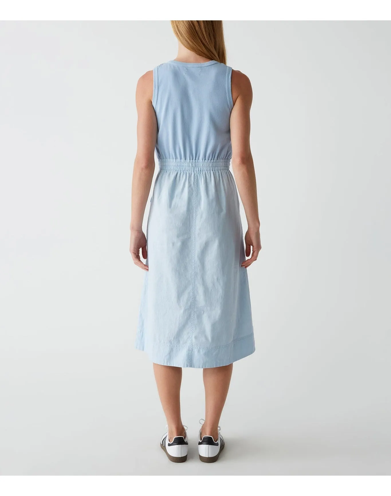 Wilhelmina Mixed Fabric Midi Dress | Water MICHAEL STARS