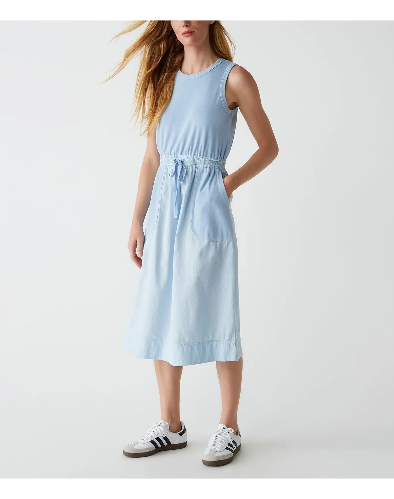 Wilhelmina Mixed Fabric Midi Dress | Water MICHAEL STARS