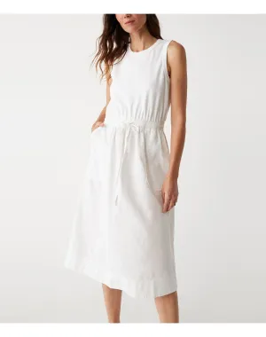 Wilhelmina Mixed Fabric Midi Dress | White MICHAEL STARS