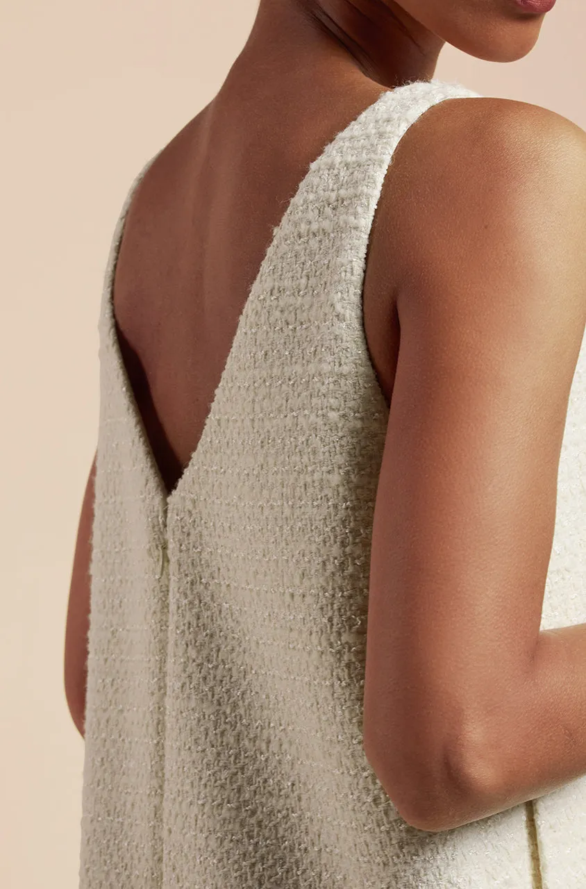 Winter Tweed Shift Dress | Cream REBECCA TAYLOR