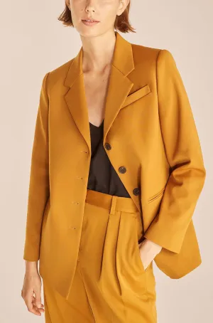 Wool Sateen Blazer | Citron REBECCA TAYLOR