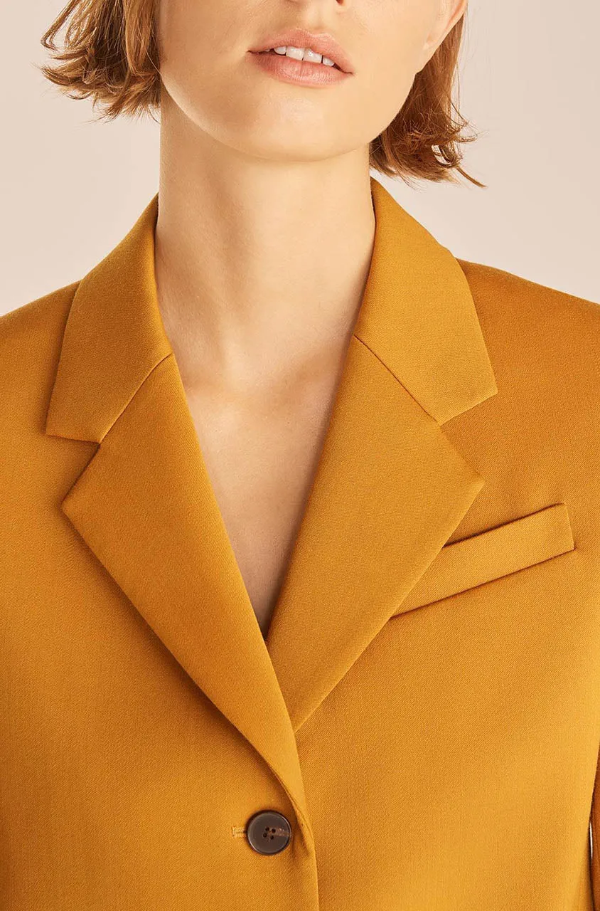 Wool Sateen Blazer | Citron REBECCA TAYLOR