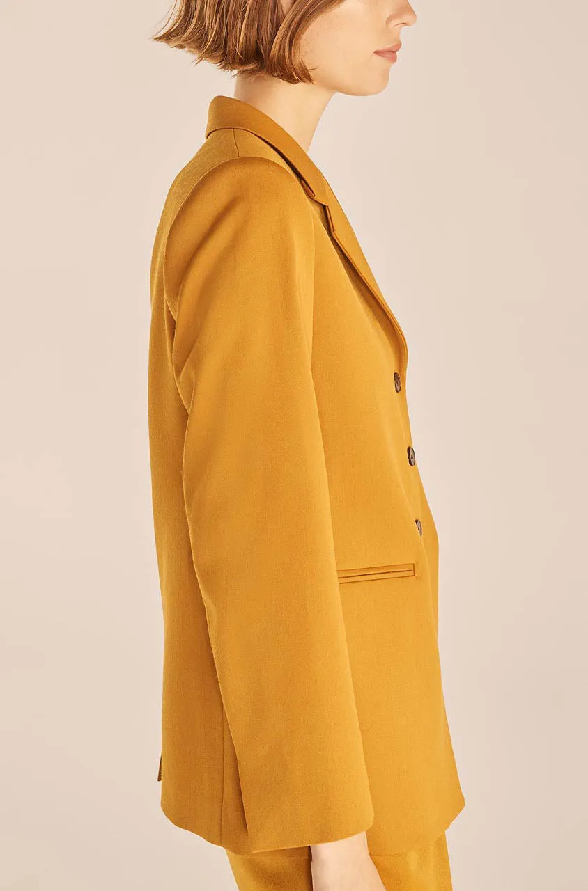 Wool Sateen Blazer | Citron REBECCA TAYLOR