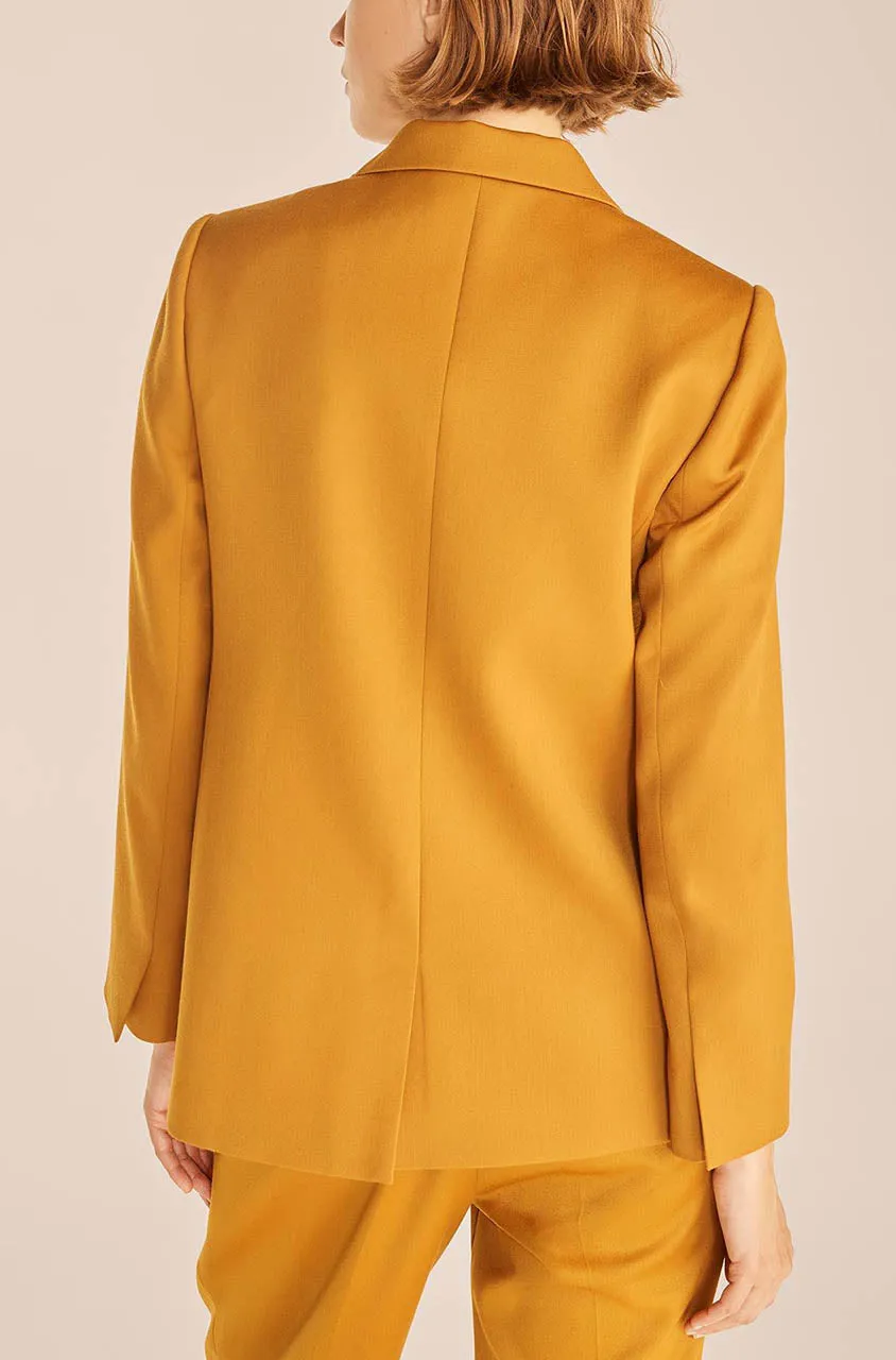 Wool Sateen Blazer | Citron REBECCA TAYLOR