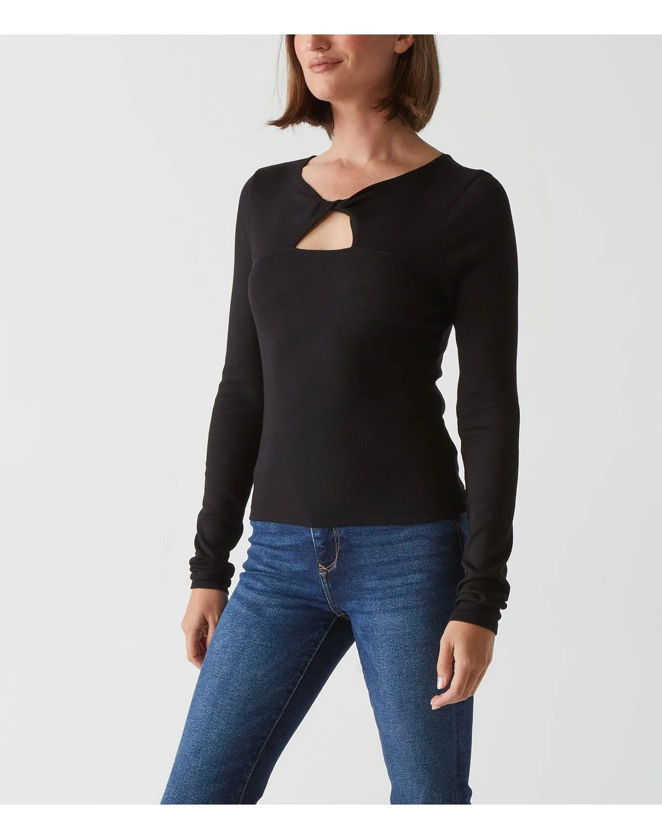 Yara Twist Front Tee | Black MICHAEL STARS