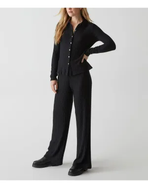 Zeta Ribbed Straight Leg Pant | Black MICHAEL STARS
