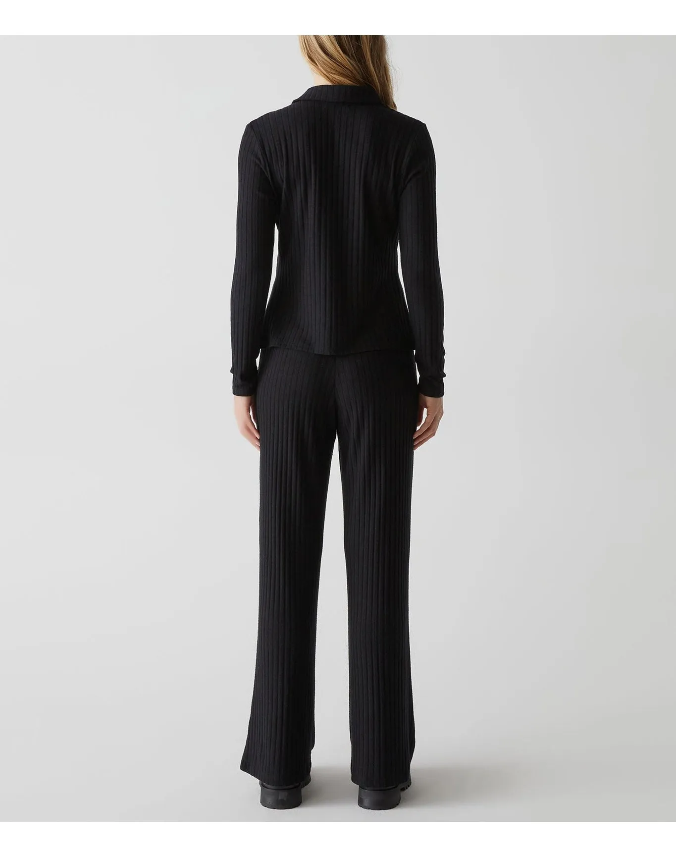 Zeta Ribbed Straight Leg Pant | Black MICHAEL STARS