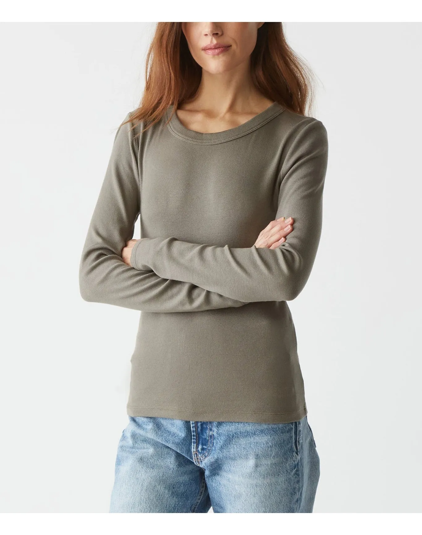 Zola Ribbed Tee | Olive MICHAEL STARS