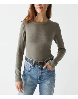 Zola Ribbed Tee | Olive MICHAEL STARS