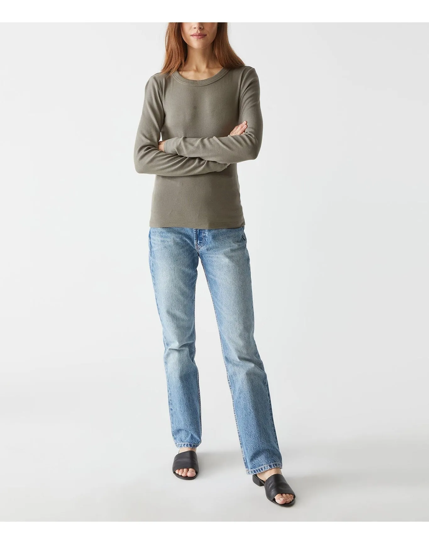Zola Ribbed Tee | Olive MICHAEL STARS